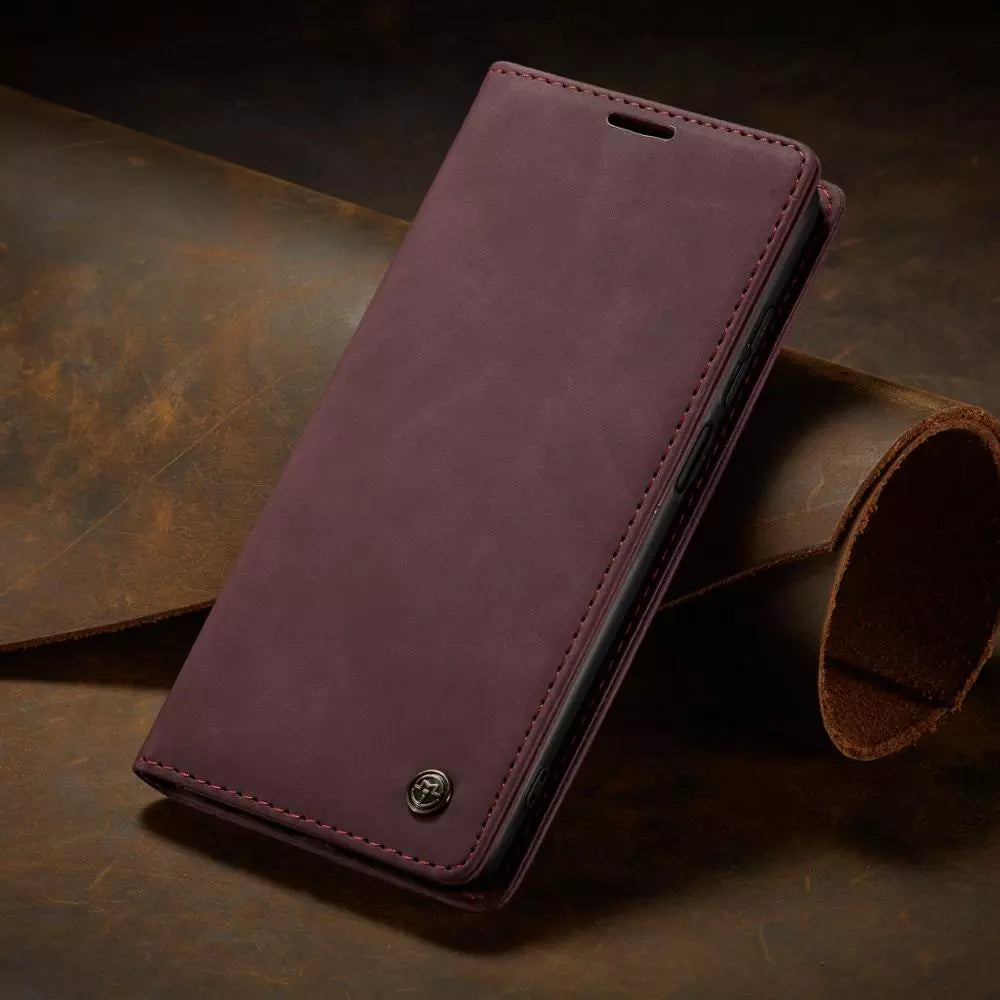 2-in-1 Phone Case for Samsung Galaxy with Wallet and Card Slots – Artificial Leather, Various Colors