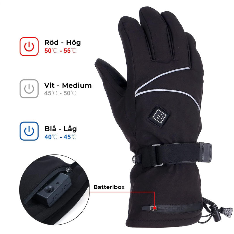 Battery-Powered Heated Gloves – Adjustable Heat for Winter Use