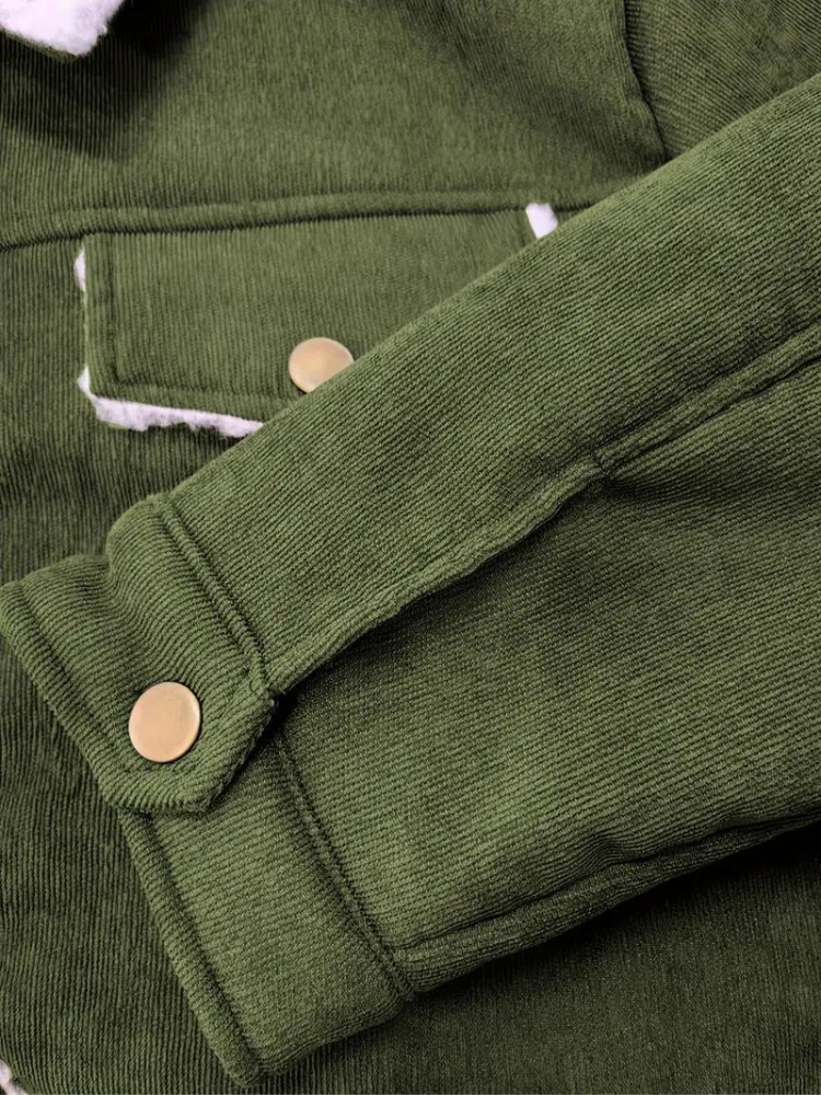 Buttoned Winter Jacket for Women with High Collar