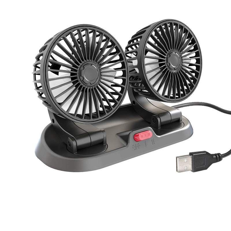 Car Fan with Adjustable Speed and Rotating Head