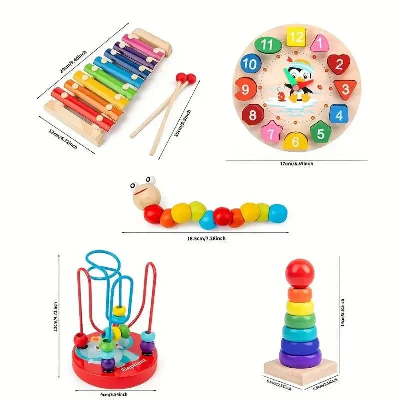 EDUQUEST 5-in-1 Montessori Set – Creative Learning for Babies from 6 Months