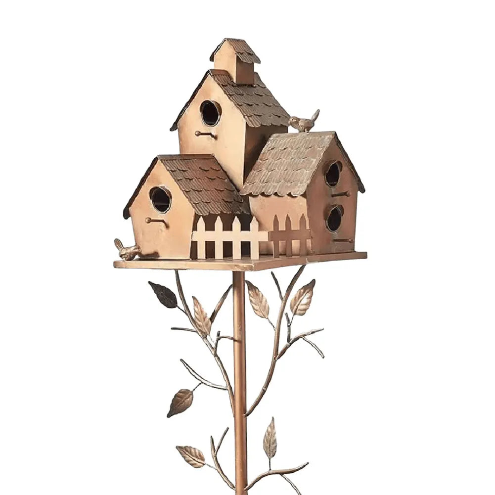 Elegant Birdhouse on a Post for Garden and Patio