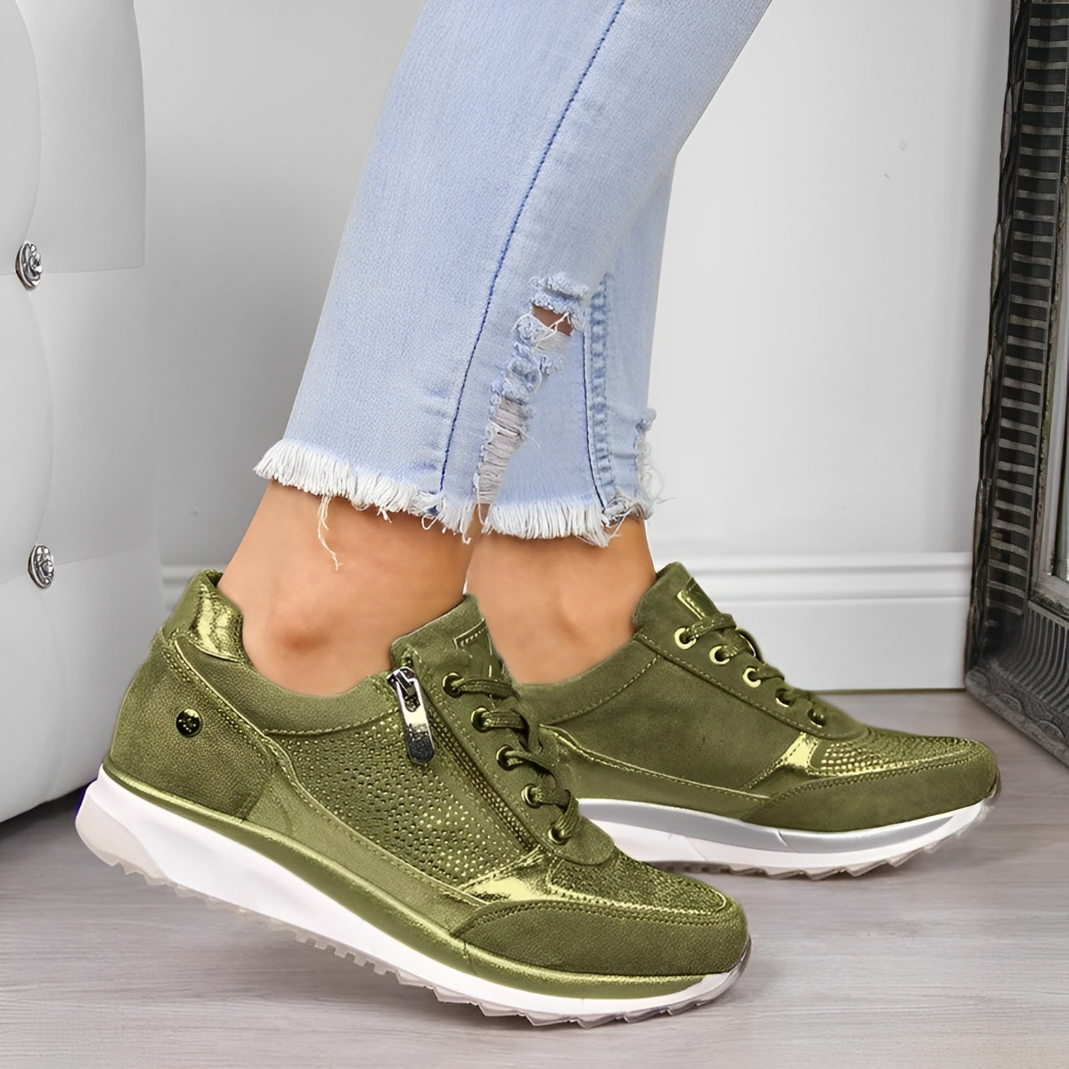 Eliana | Zip-Up Sneakers