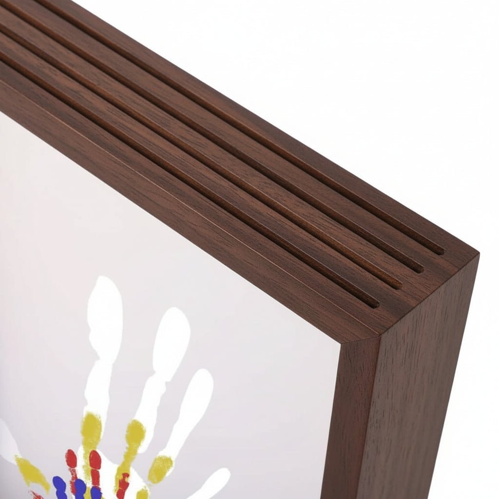 ETERNAL TRACES – Baby Memory Frame made of Wood with Clay for Hand & Footprints