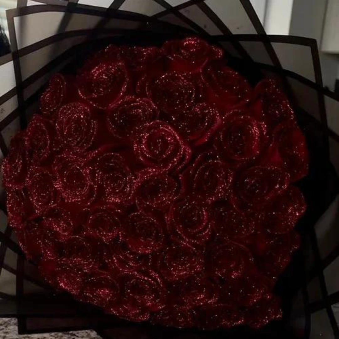Glittering Eternal Roses – Durable Romantic Gift, Elegant Artificial Flower Bouquet