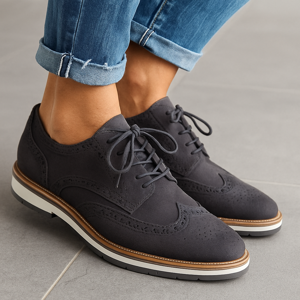 Jenni - elegant leather shoes with laces for autumn