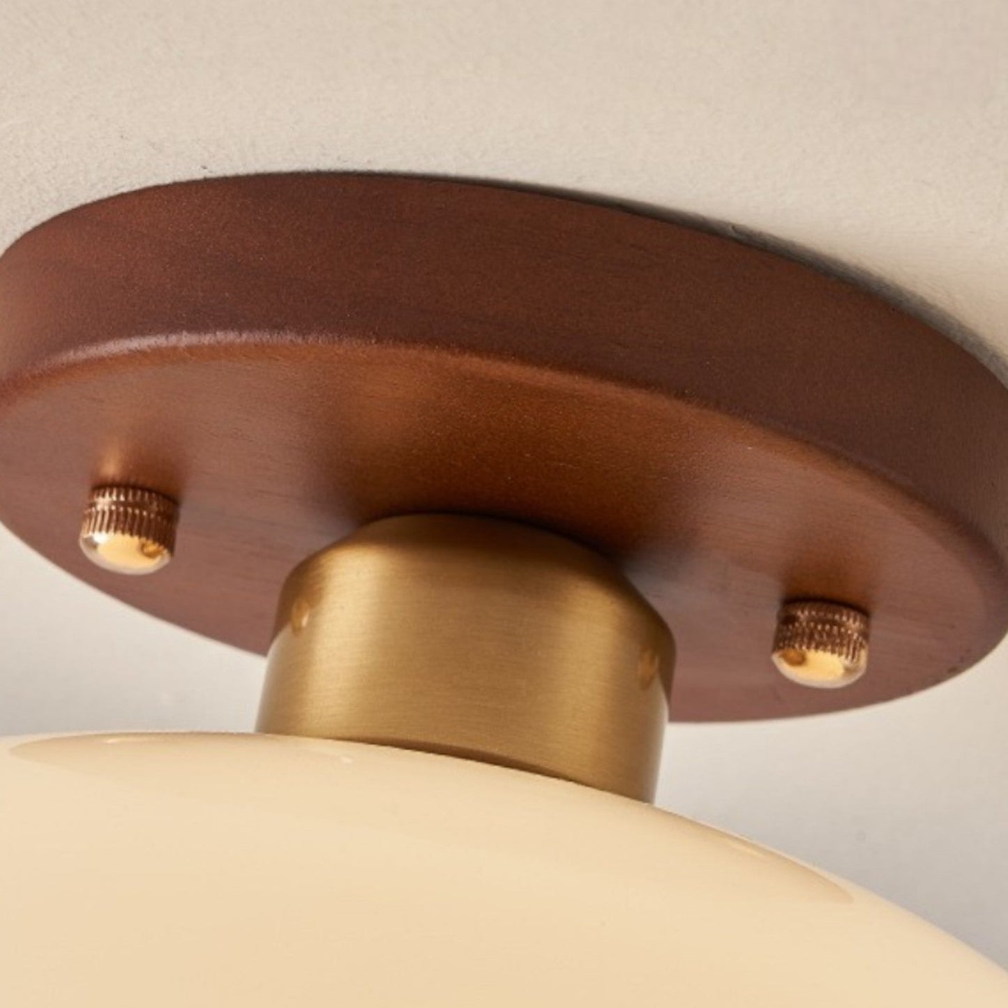 LED Ceiling Lamp Bauhaus Cream with Glass Shade for Living Room and Bedroom - Modern Design, Soft Light