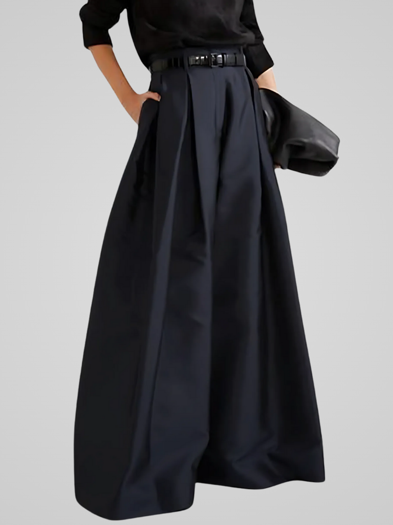 Maxima | Elegant high-waisted long trouser skirt for formal and casual autumn occasions
