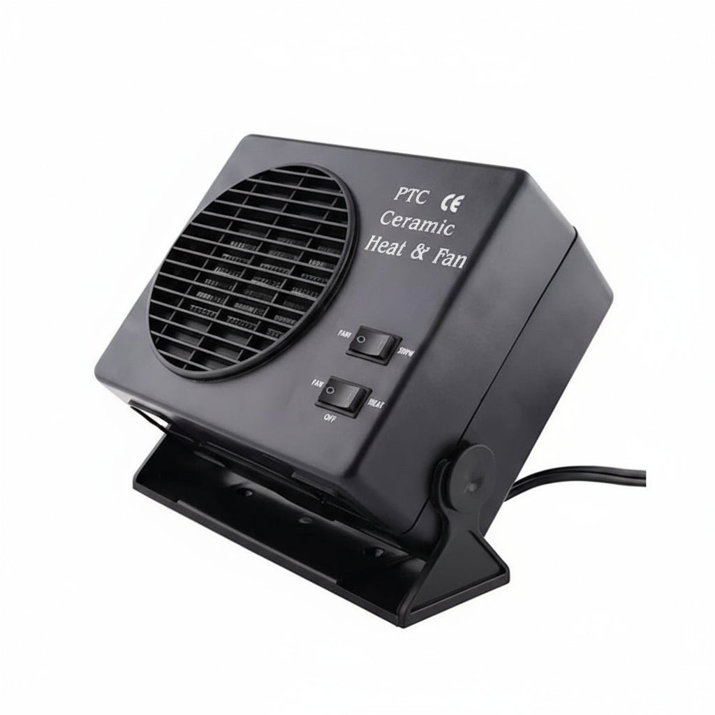 Olvoria | 12V Ceramic Car Heater Fan | 150W-300W | Portable Defroster with Automatic Thermostat