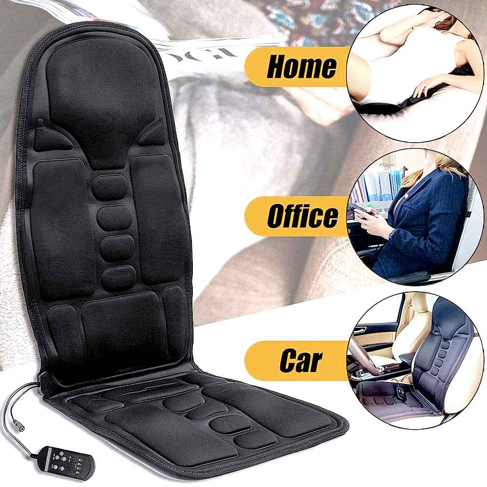 Olvoria | 8-Mode Heated Massage Chair Pad for Back, Neck & Full-Body Relaxation – Perfect for Car & Home