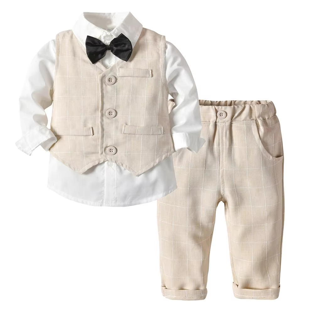 Olvoria | Boys' Formal Cotton Suit Set for Toddlers and Kids
