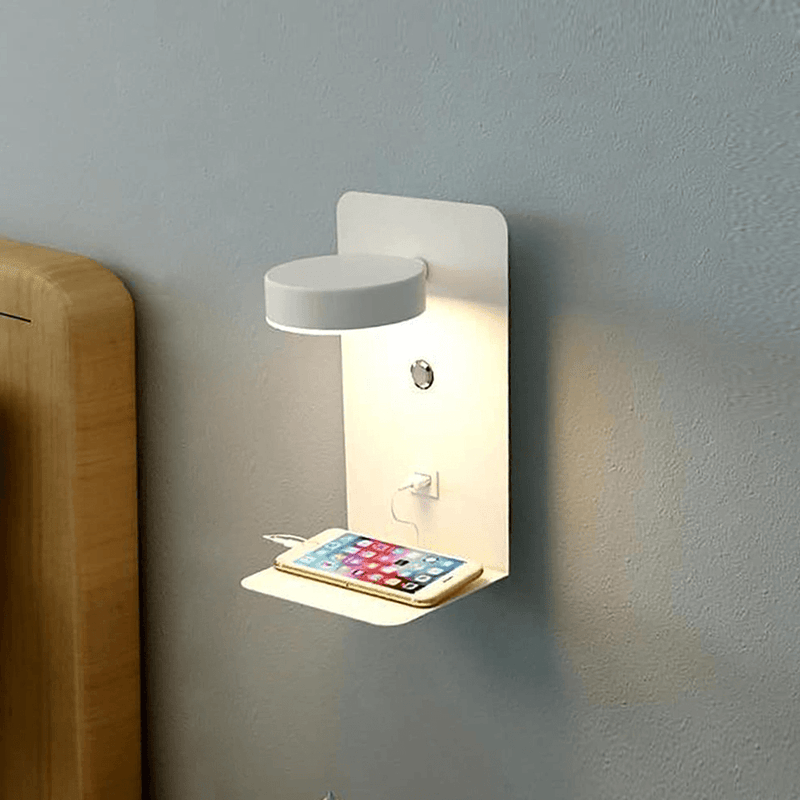 Olvoria | BrightSpot Night Lamp with Charger – 330° Rotating LED Desk Light with USB Charging Dock