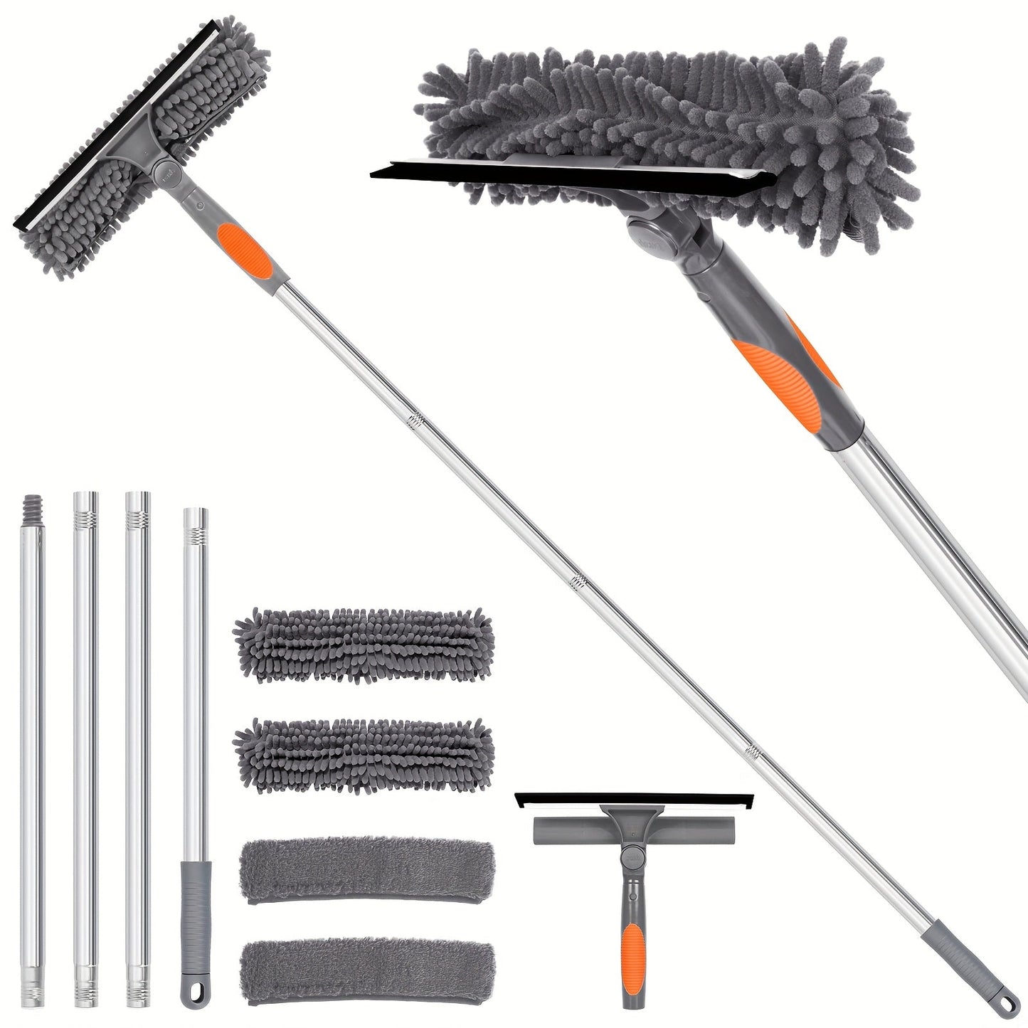 Olvoria | Crystal Clear Window Cleaner – Professional 2-in-1 Telescopic Window and Glass Cleaning System