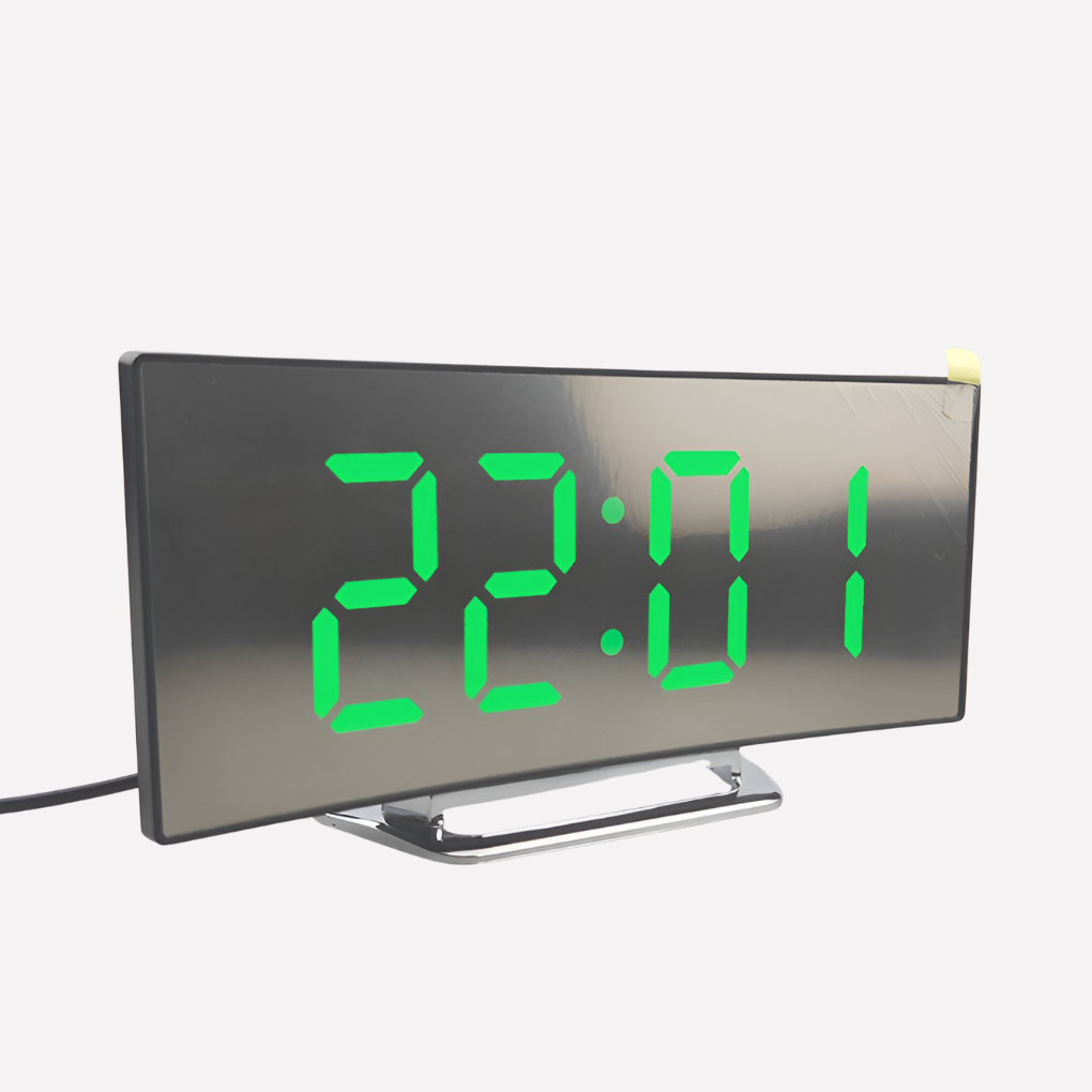 Olvoria | Curved LED Digital Alarm Clock with Touch Controls