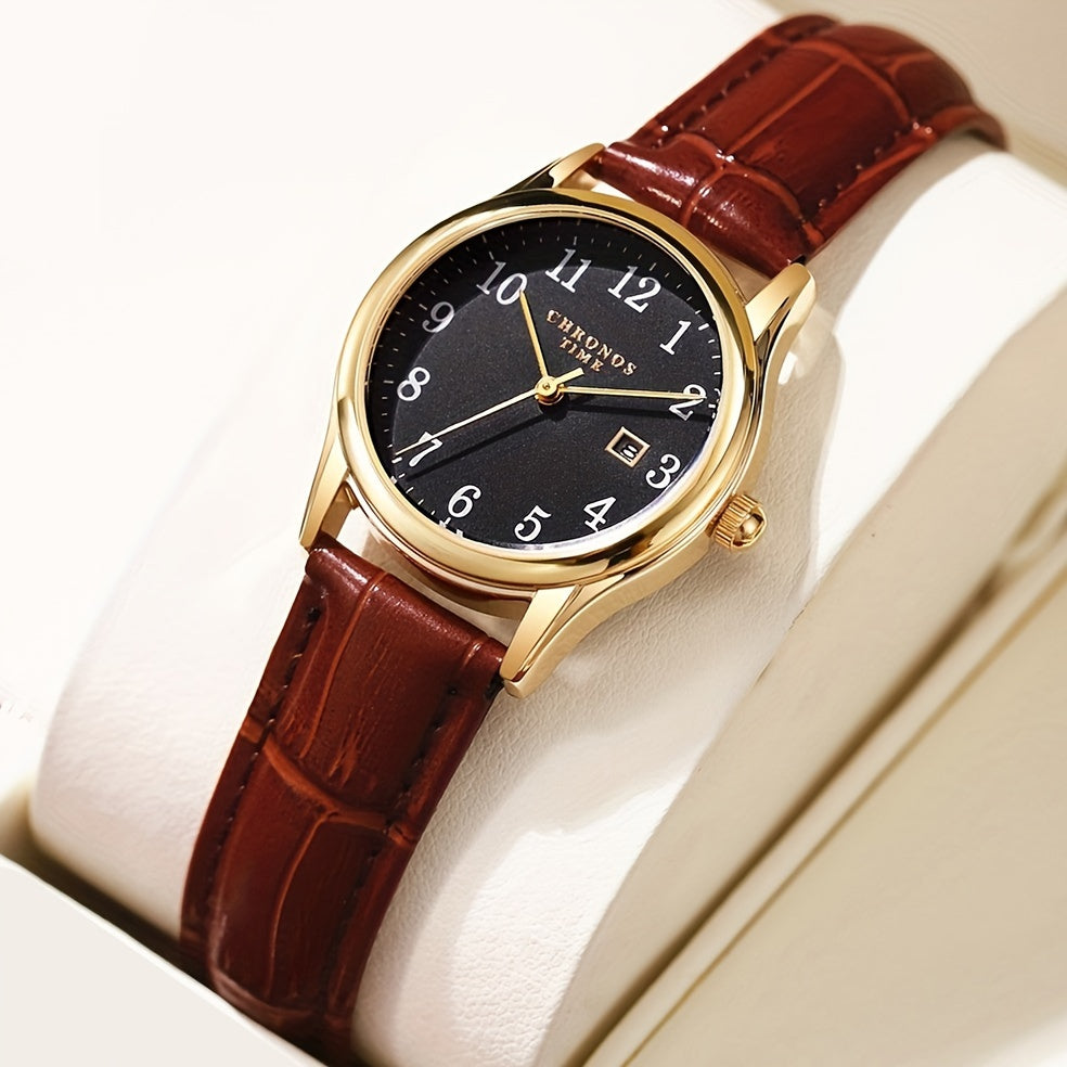 Olvoria | Elegant Women's Watch - Square Clock with Faux Leather Strap | Perfect Gift for Her