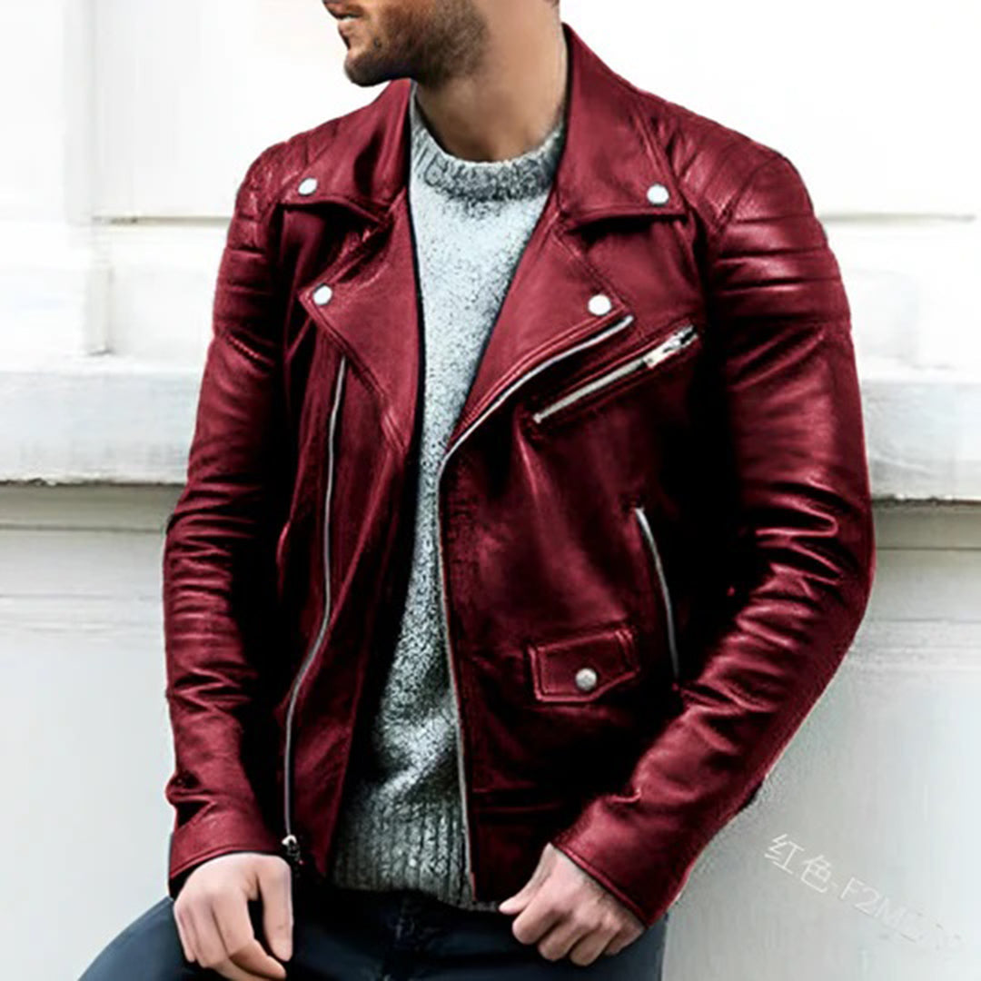 Olvoria | Men's Asymmetrical Biker Jacket