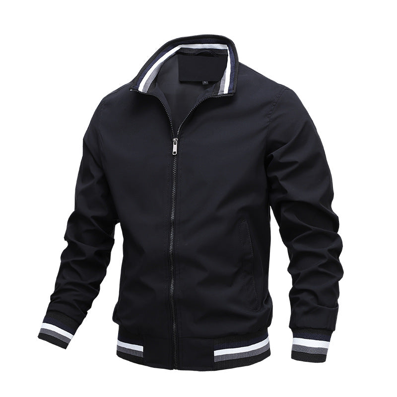 Olvoria | Men's Bomber Jacket with Striped Collar