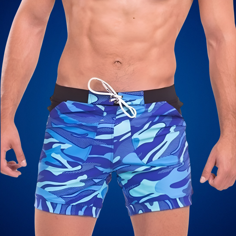 Olvoria | Men's Camouflage Swim Shorts with Drawstring