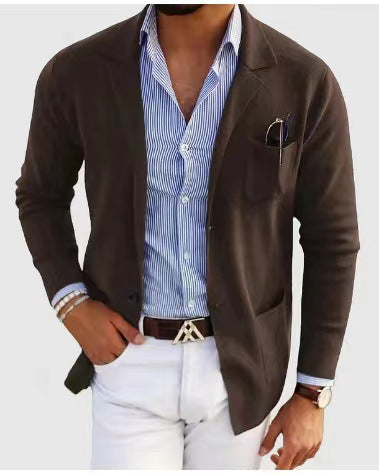 Olvoria | Men's Casual Blazer with Flap Pockets