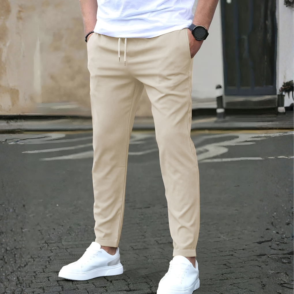Olvoria | Men's Casual Trousers with Drawstring Waist