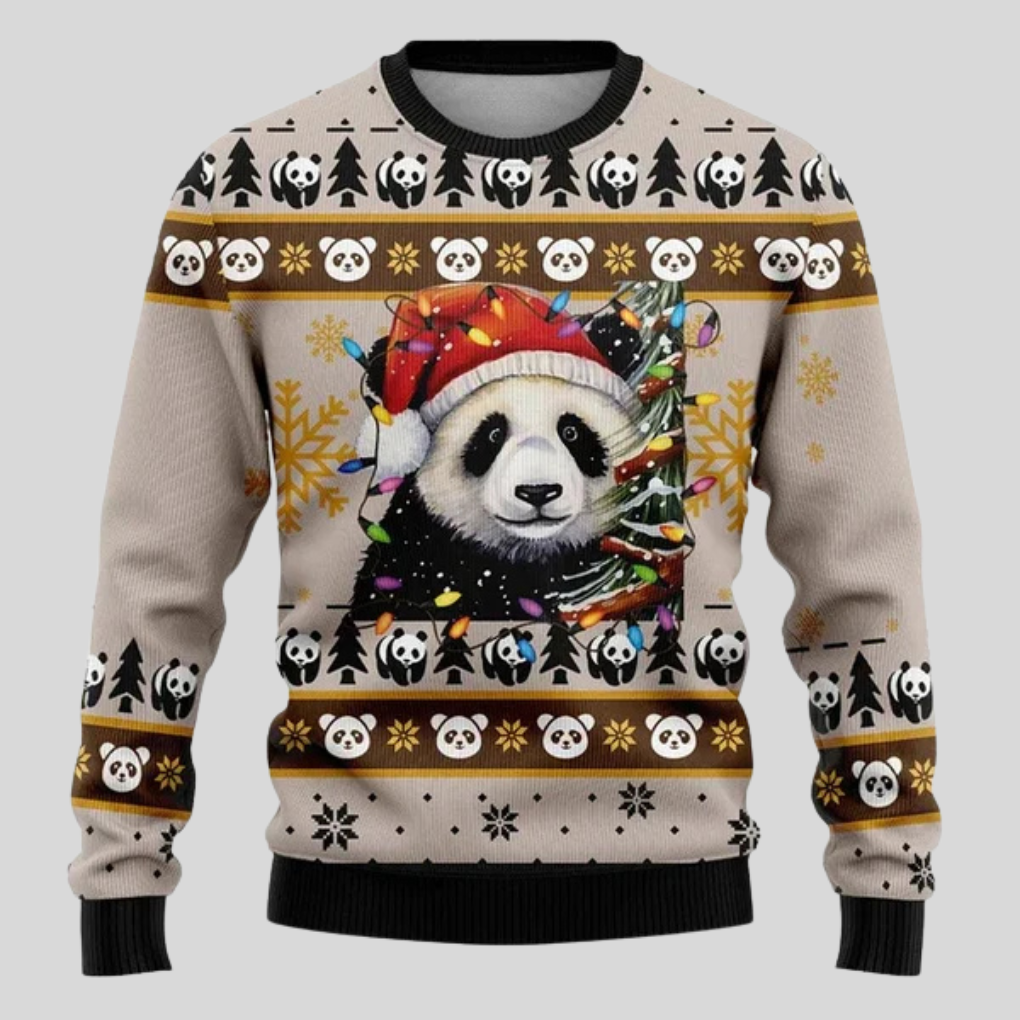 Olvoria | Men's Christmas Sweater with Festive Animal Print