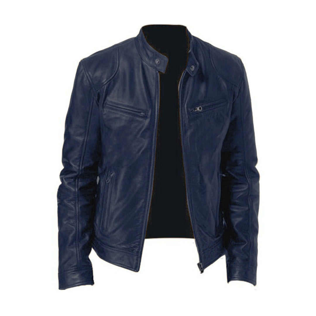 Olvoria | Men's Genuine Leather Moto Jacket