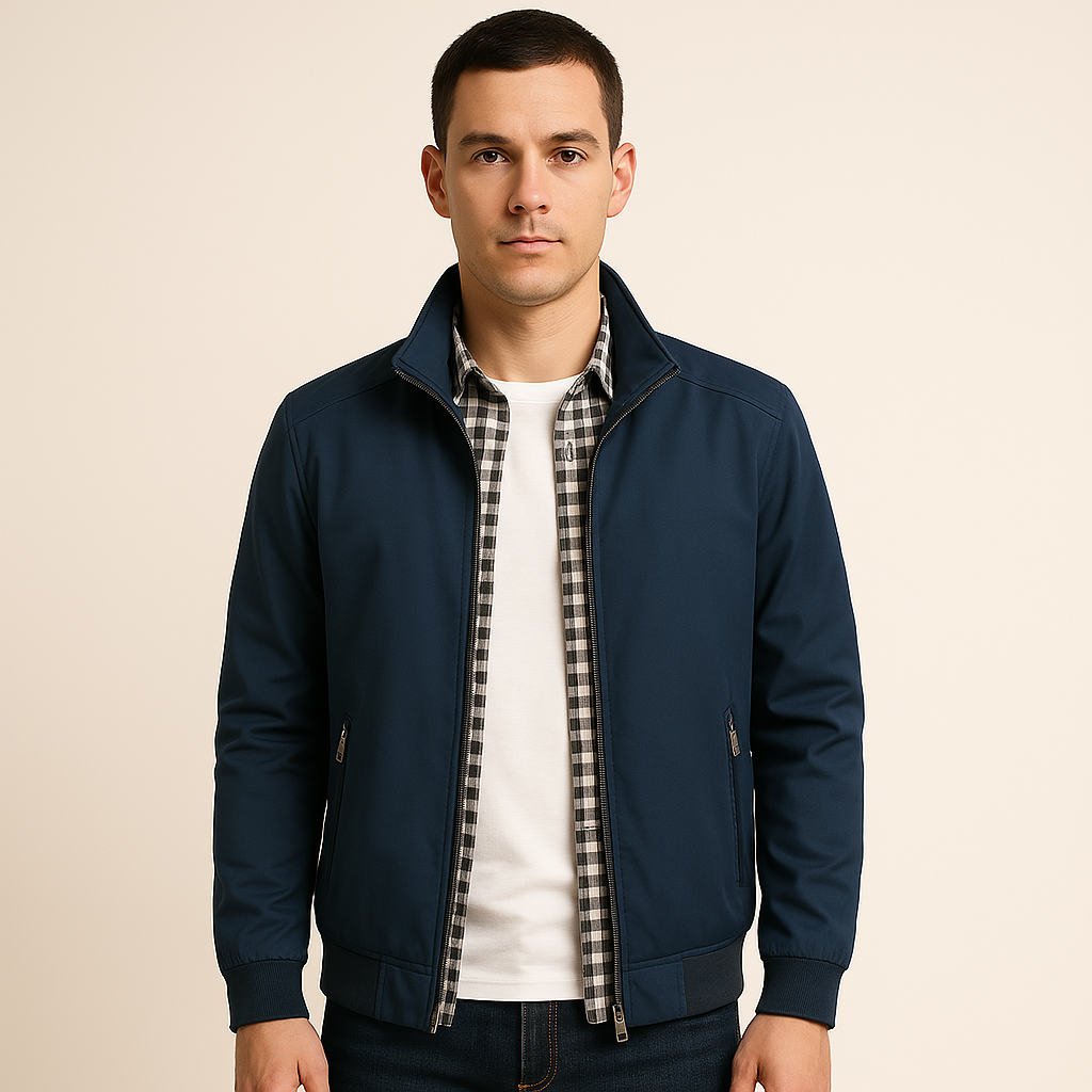 Olvoria | Men's Lightweight Bomber Jacket with Stand Collar