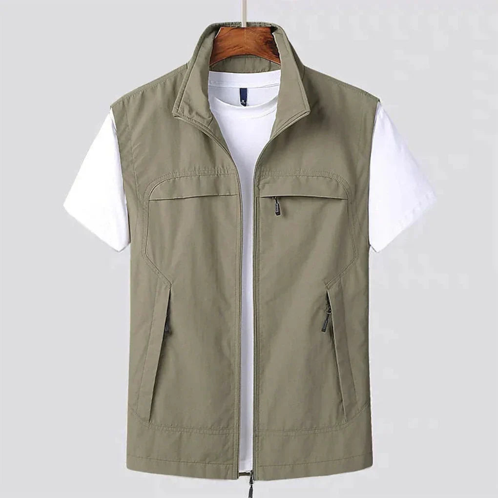 Olvoria | Men's Outdoor Zip Vest with Multiple Pockets