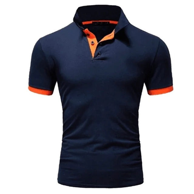 Olvoria | Men's Slim Fit Polo Shirt with Contrast Collar