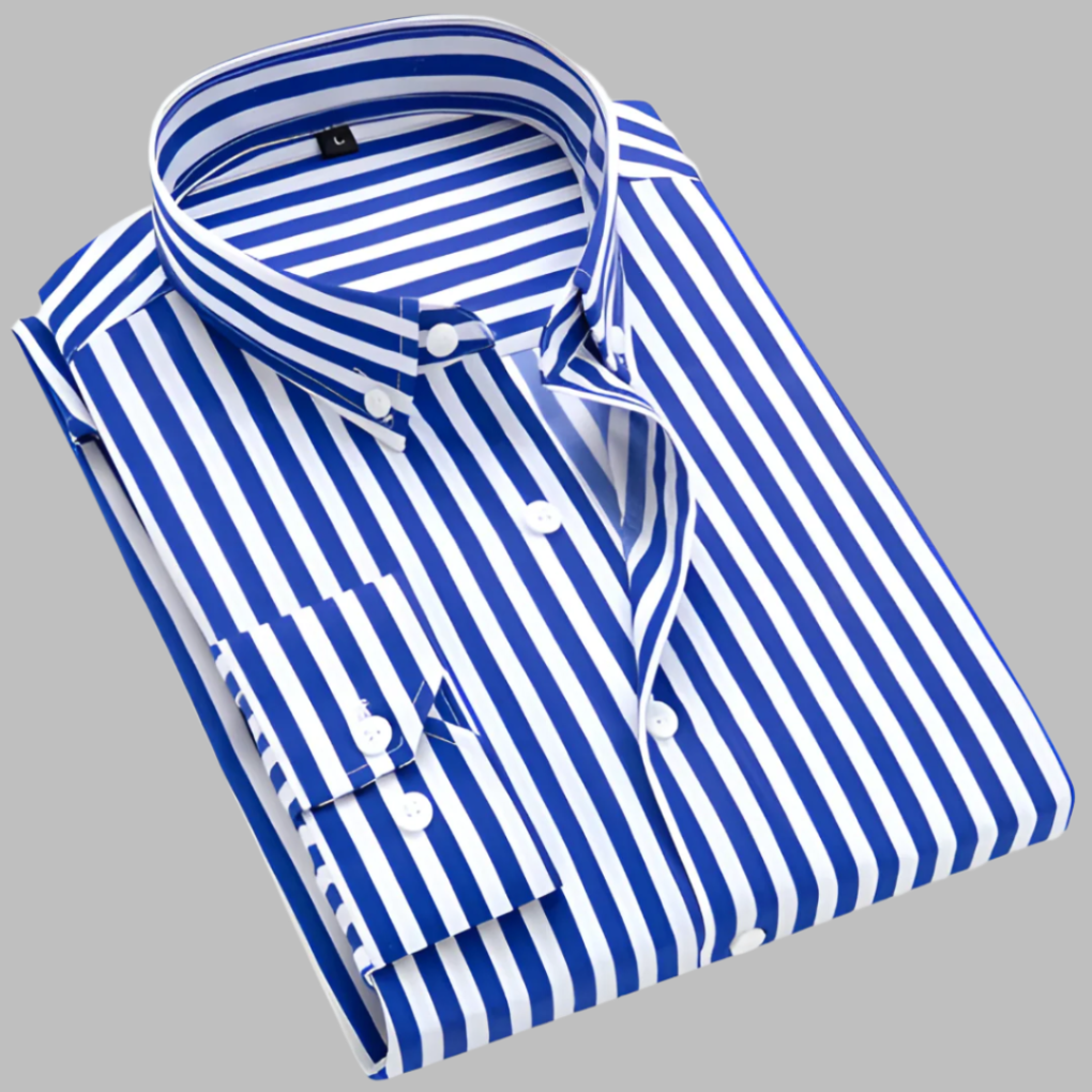 Olvoria | Men's Striped Oxford Button-Down Shirt