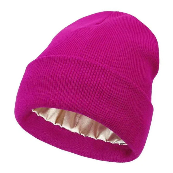 Olvoria | Noor Silk Winter Hat – Wool & Silk – Anti-Frizz Hair Protection