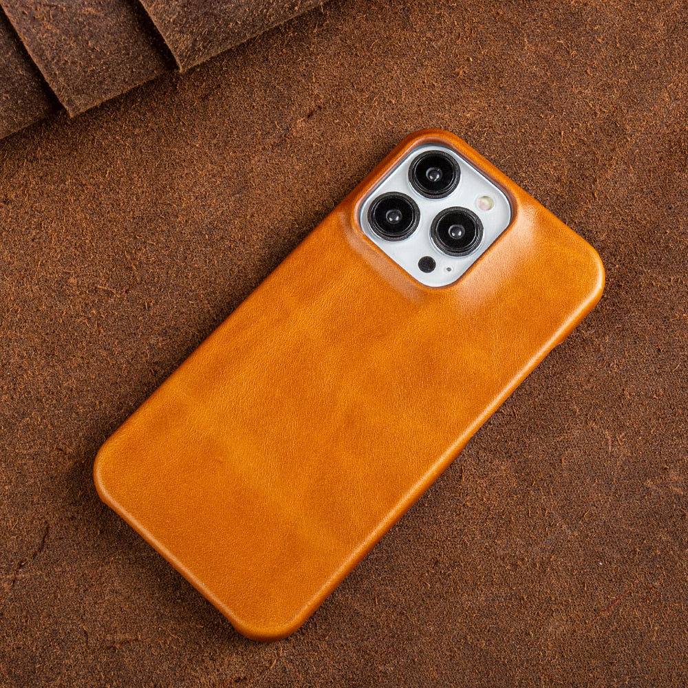 Olvoria | Oil Wax Genuine Leather Apple iPhone Case