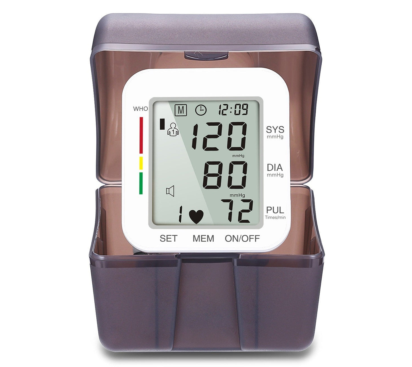 Olvoria | Rechargeable Electronic Wrist Blood Pressure Monitor, with Accurate Quick Reading, Large Display and One-Button Operation, for Home Use
