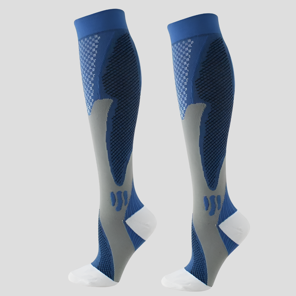 Olvoria | Unisex Compression Socks - Knee High with Breathable Mesh Pattern