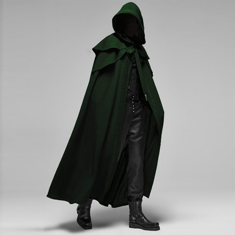 Olvoria | Unisex Hooded Cloak | Gothic Velvet Cape | Black