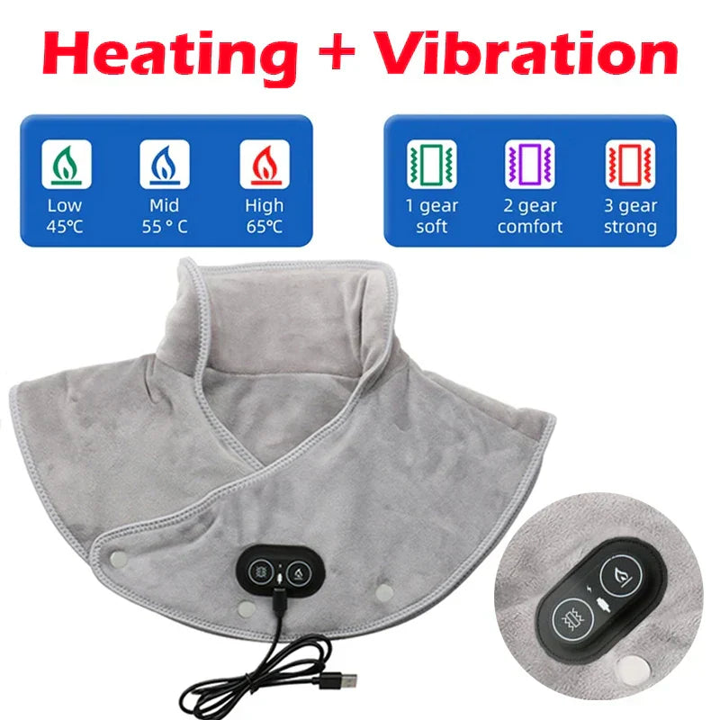 Olvoria | Warm Neck and Shoulder Massager USB Heating Pad with Vibration