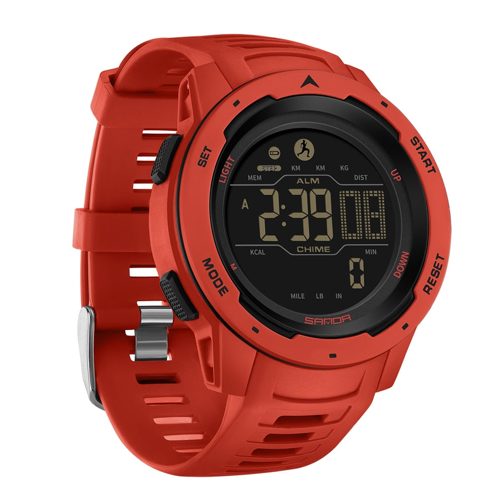 Olvoria | Waterproof Military Pedometer Digital Watch