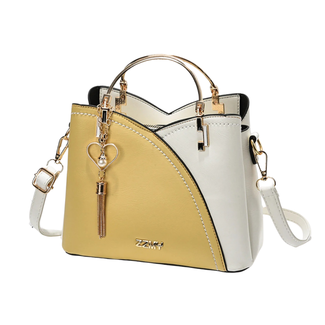 Olvoria | Women's Bucket Handbag - Colorblock Satchel