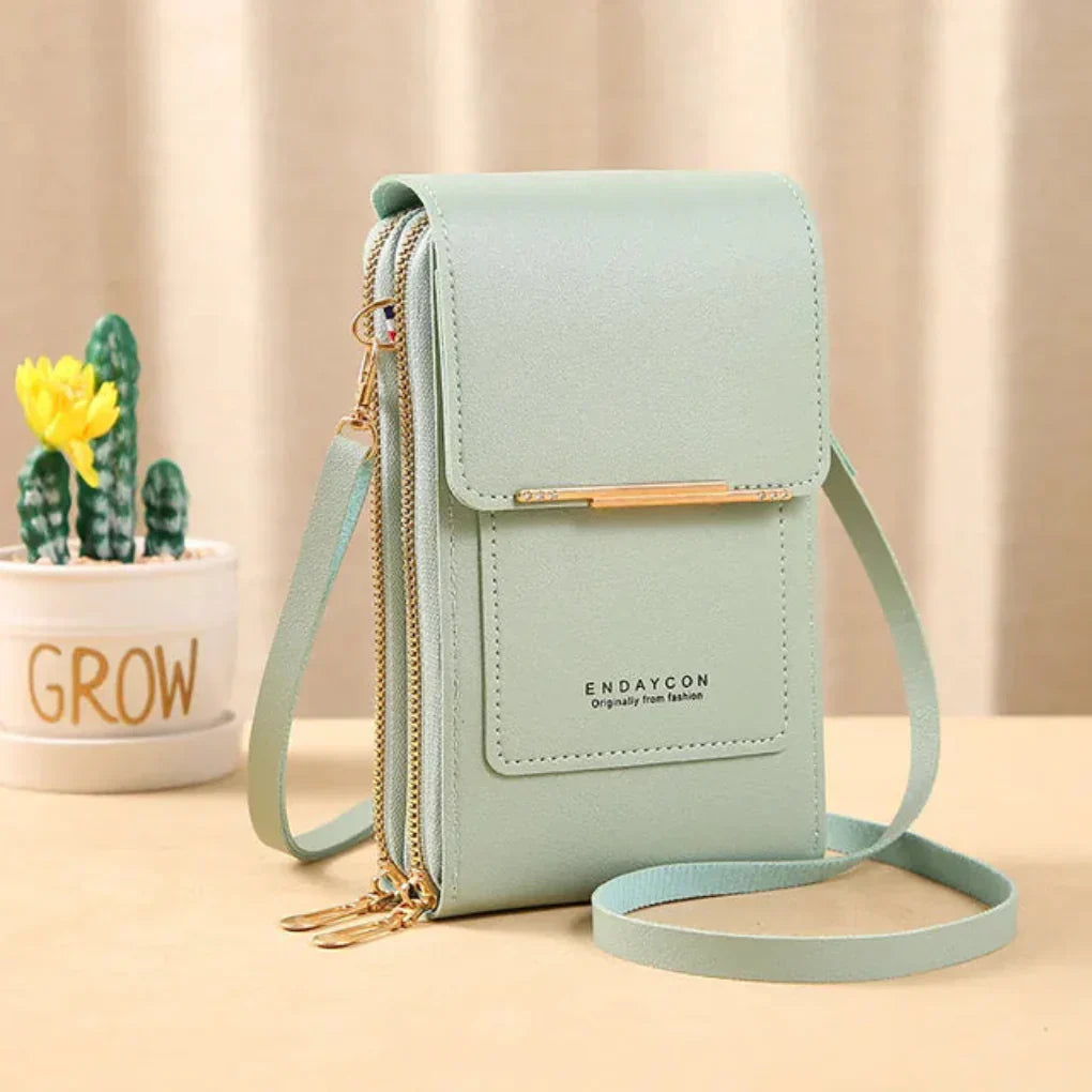 Olvoria | Women's Crossbody Phone Bag with Clear Touchscreen Pocket