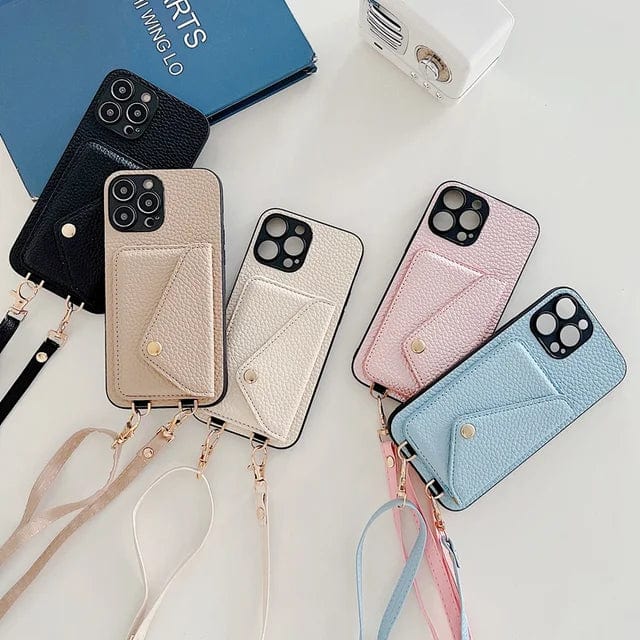 Olvoria | Women's Crossbody Phone Case with Card Holder & Lanyard