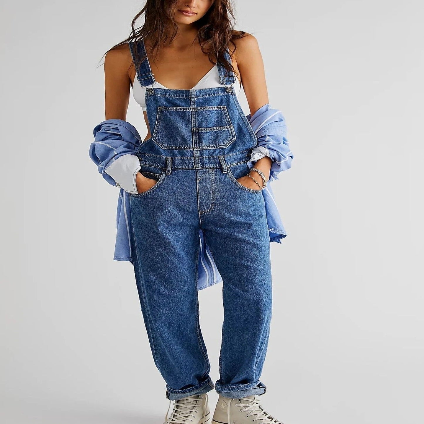 Olvoria | Women's Denim Overalls Relaxed Fit