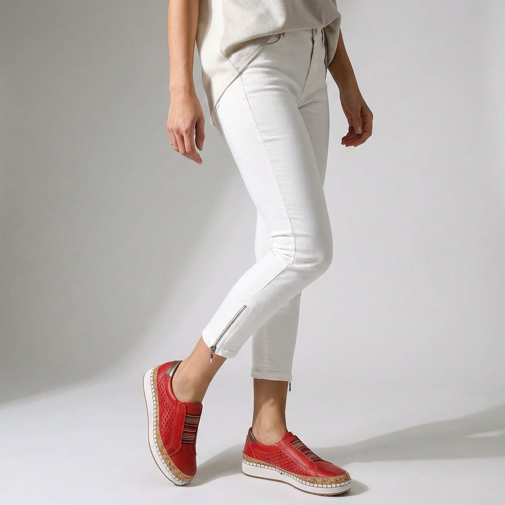 Olvoria | Women's Orthopedic Sneakers with Decorative Stripe