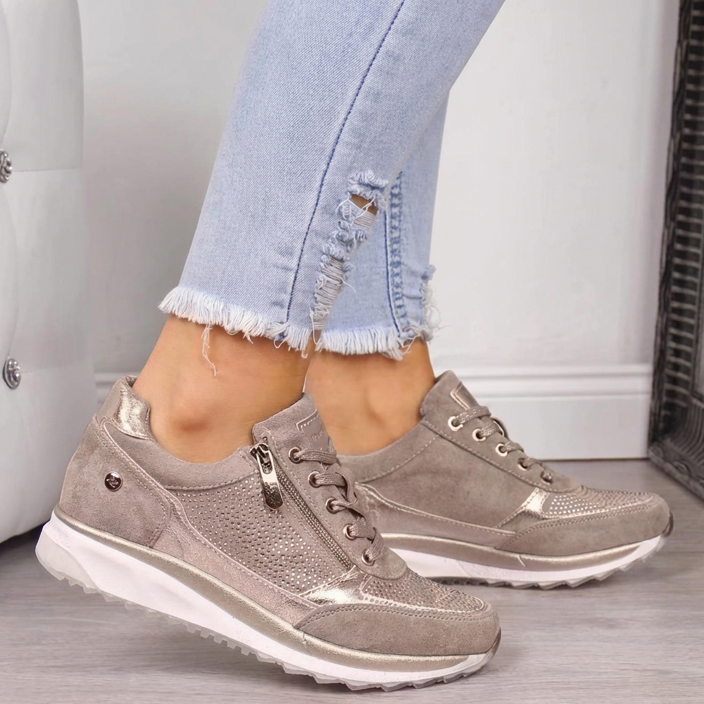 Olvoria | Women's Orthopedic Sneakers with Side Zipper