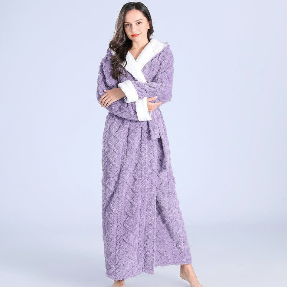Olvoria | Women's Plush Hooded Bathrobe