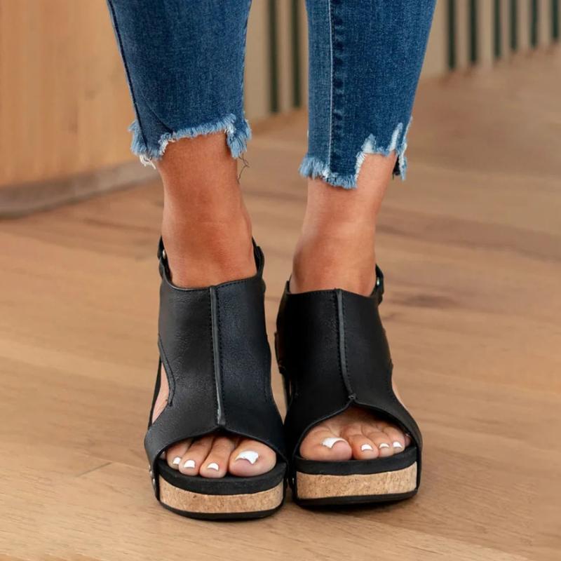Olvoria | Women's Wedge Sandals with Cork Sole