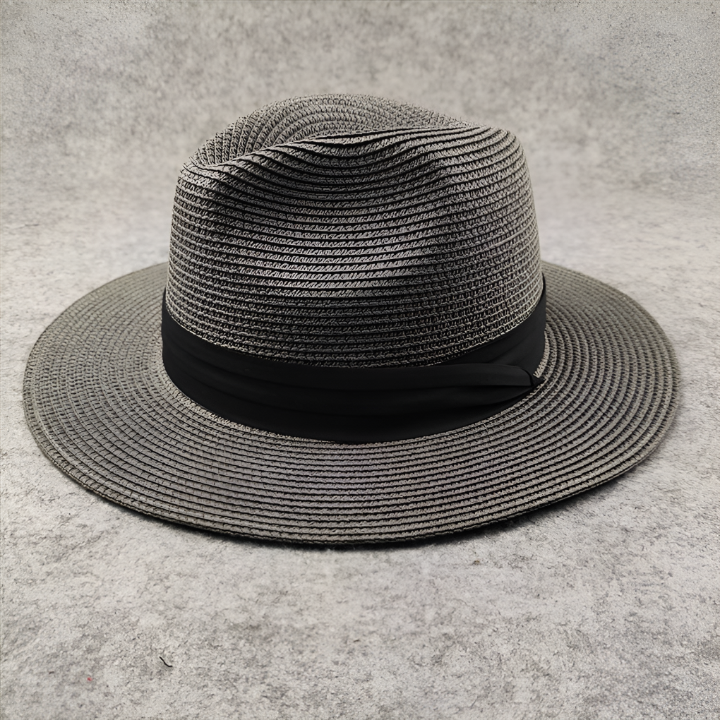 Olvoria | Women's Wide Brim Fedora Hat with Black Band