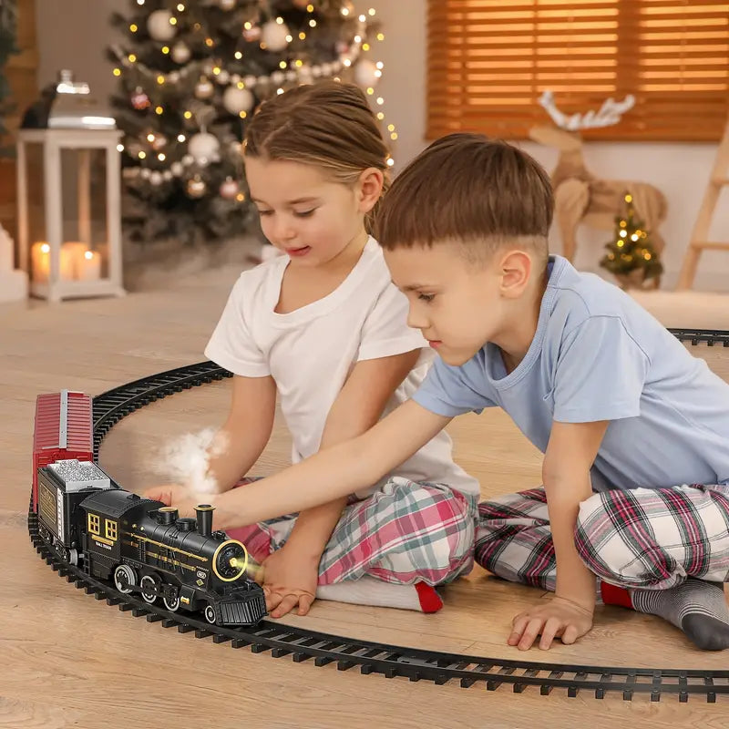 RailRush - Battery-Powered Electric Train Set with Realistic Sounds and Easy-to-Build Tracks