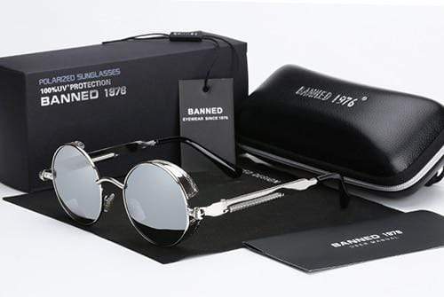 Retro Round Polarized Steampunk Sunglasses | Argo