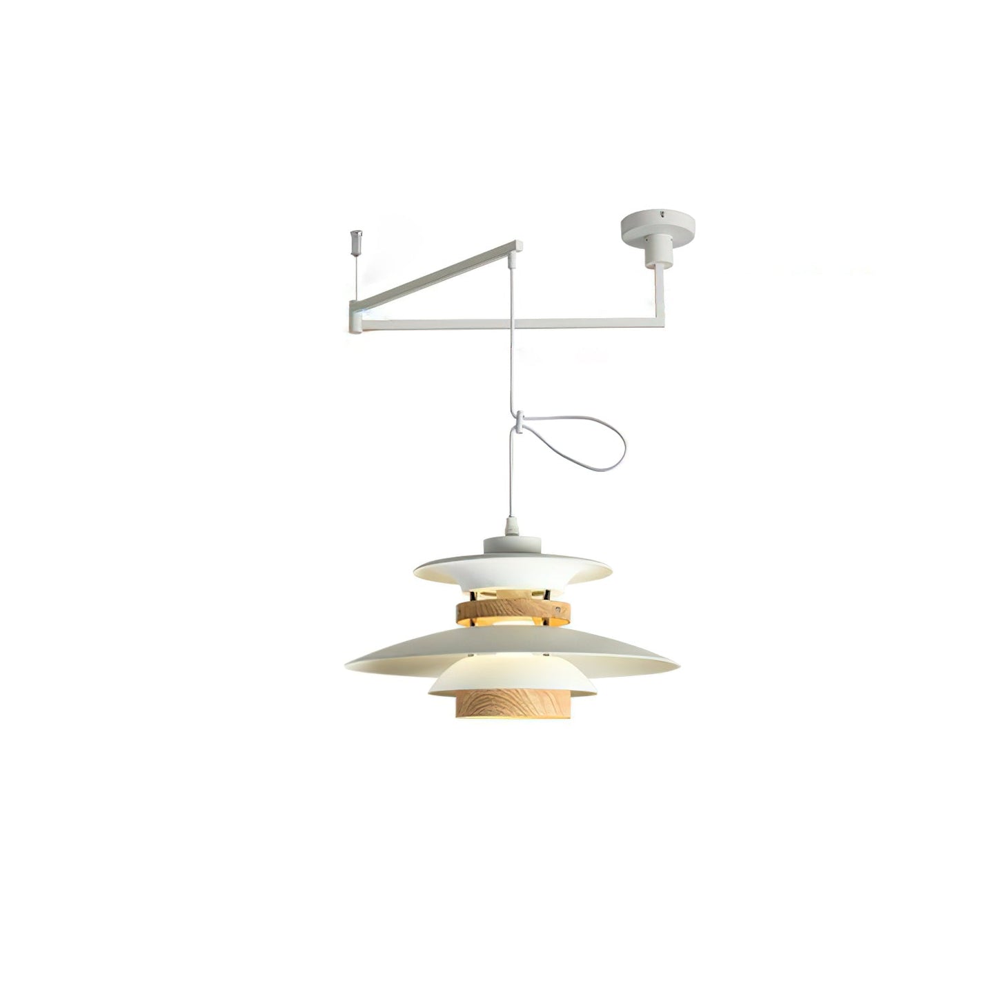 Rotating LED Pendant Light with Adjustable Brightness and Minimalist Style