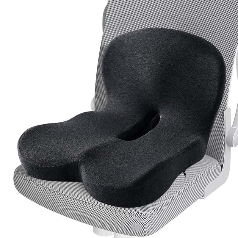 Seat Cushion with Lumbar Support – Memory Foam for Office & Car